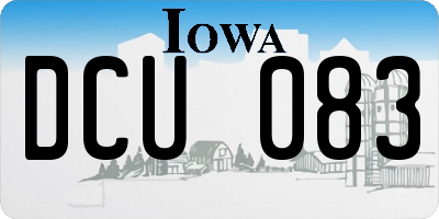 IA license plate DCU083