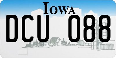 IA license plate DCU088