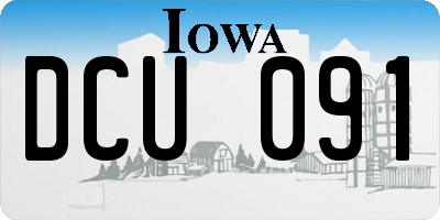 IA license plate DCU091
