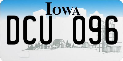 IA license plate DCU096