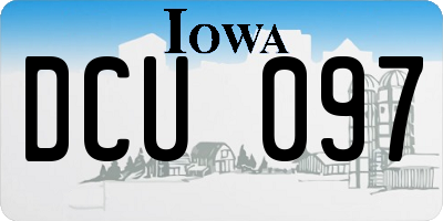 IA license plate DCU097
