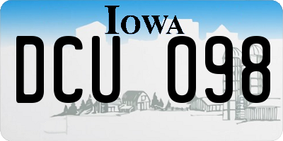 IA license plate DCU098