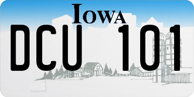 IA license plate DCU101