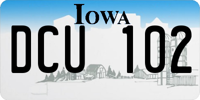 IA license plate DCU102