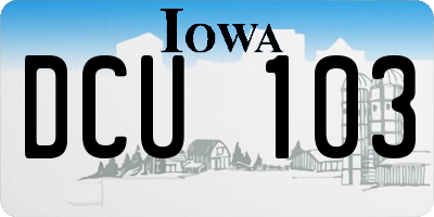 IA license plate DCU103