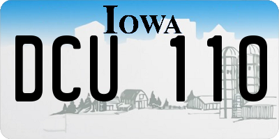 IA license plate DCU110
