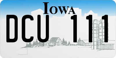 IA license plate DCU111