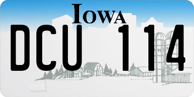 IA license plate DCU114