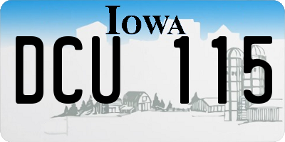 IA license plate DCU115