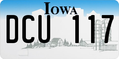 IA license plate DCU117