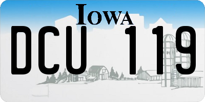 IA license plate DCU119