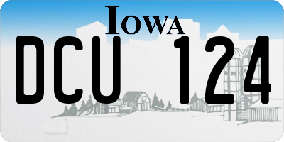 IA license plate DCU124