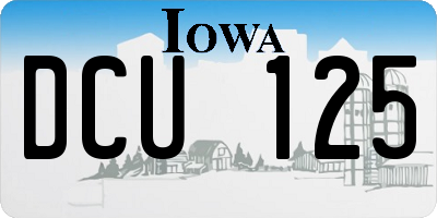 IA license plate DCU125