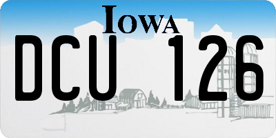 IA license plate DCU126