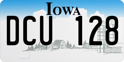 IA license plate DCU128