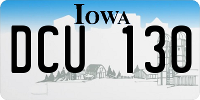 IA license plate DCU130