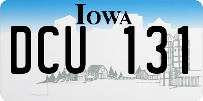 IA license plate DCU131