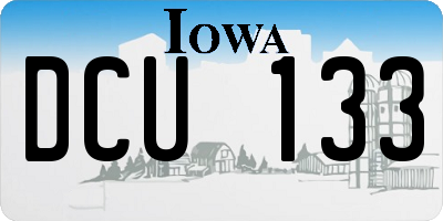 IA license plate DCU133