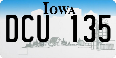 IA license plate DCU135