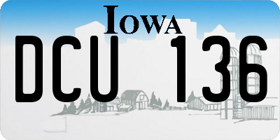 IA license plate DCU136