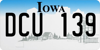 IA license plate DCU139
