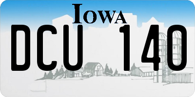 IA license plate DCU140