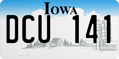 IA license plate DCU141