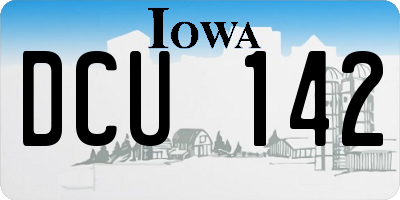 IA license plate DCU142