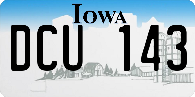 IA license plate DCU143