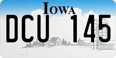 IA license plate DCU145