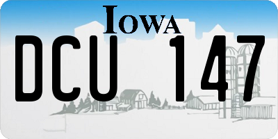 IA license plate DCU147