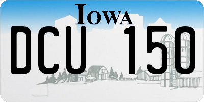 IA license plate DCU150