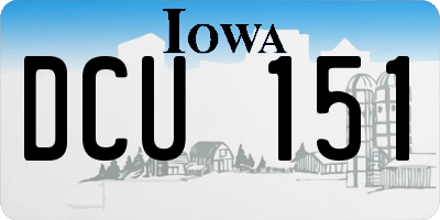 IA license plate DCU151