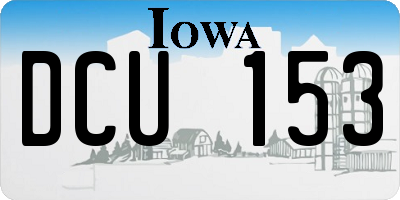 IA license plate DCU153