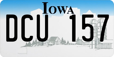 IA license plate DCU157