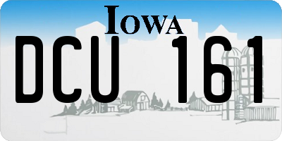IA license plate DCU161