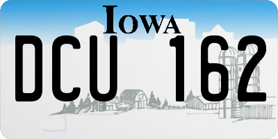 IA license plate DCU162