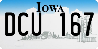 IA license plate DCU167