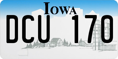 IA license plate DCU170