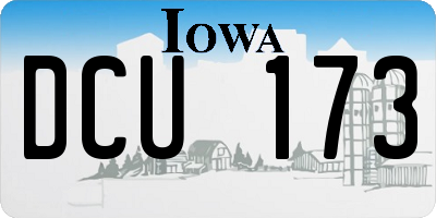 IA license plate DCU173