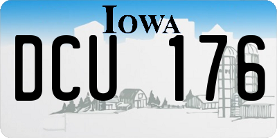 IA license plate DCU176