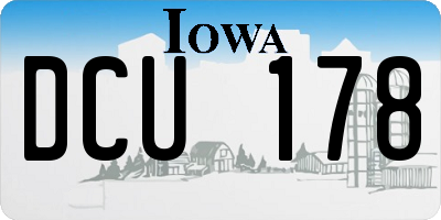 IA license plate DCU178