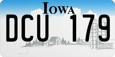 IA license plate DCU179