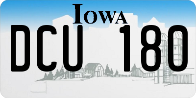 IA license plate DCU180