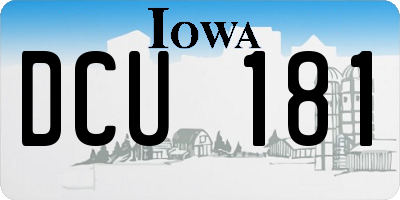IA license plate DCU181