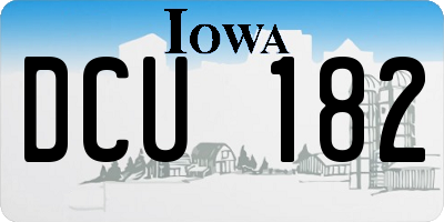 IA license plate DCU182