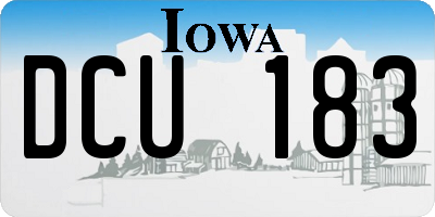 IA license plate DCU183