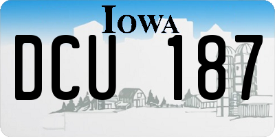 IA license plate DCU187