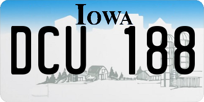 IA license plate DCU188