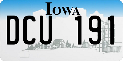 IA license plate DCU191